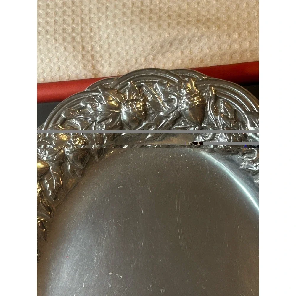 Wilton Armetale Oval Serving Platter – Acorn & Oak Leaf Design (Made In The USA)